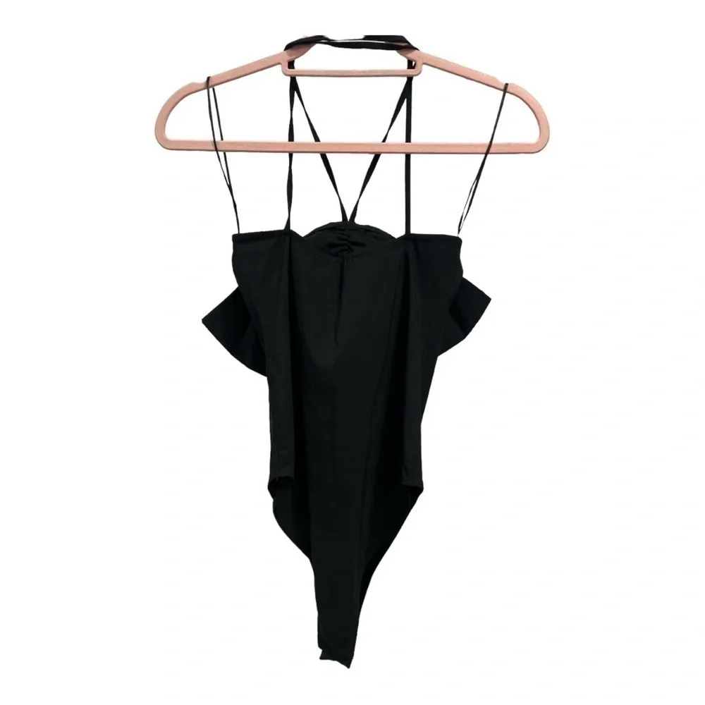 Zara Black  Bow Bodysuit woman’s size S New with tag